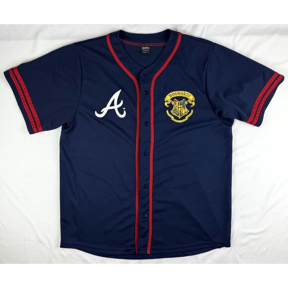 Atlanta Braves x Harry Potter Jersey Giveaway Hogwarts Button Blue Men Large - Picture 1 of 7